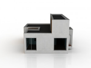 cottage with an operational roof in the art nouveau style 3D Model