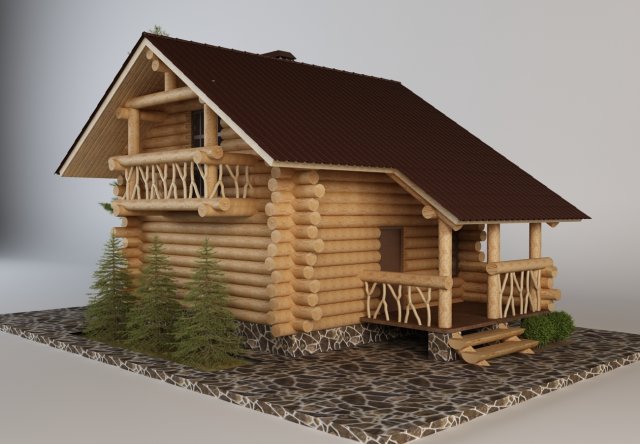 finnish house with sauna 3D Model .c4d .max .obj .3ds .fbx .stl .blend 