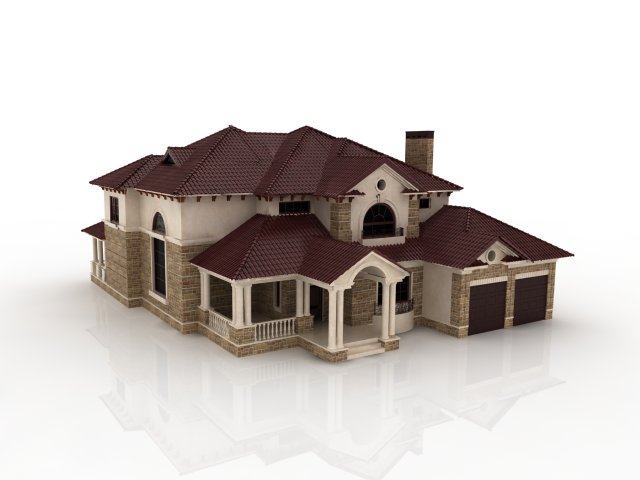 large luxury mansion Modello 3D .c4d .max .obj .3ds .fbx .stl .blend 