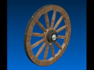 roda de madeira Modelo 3D