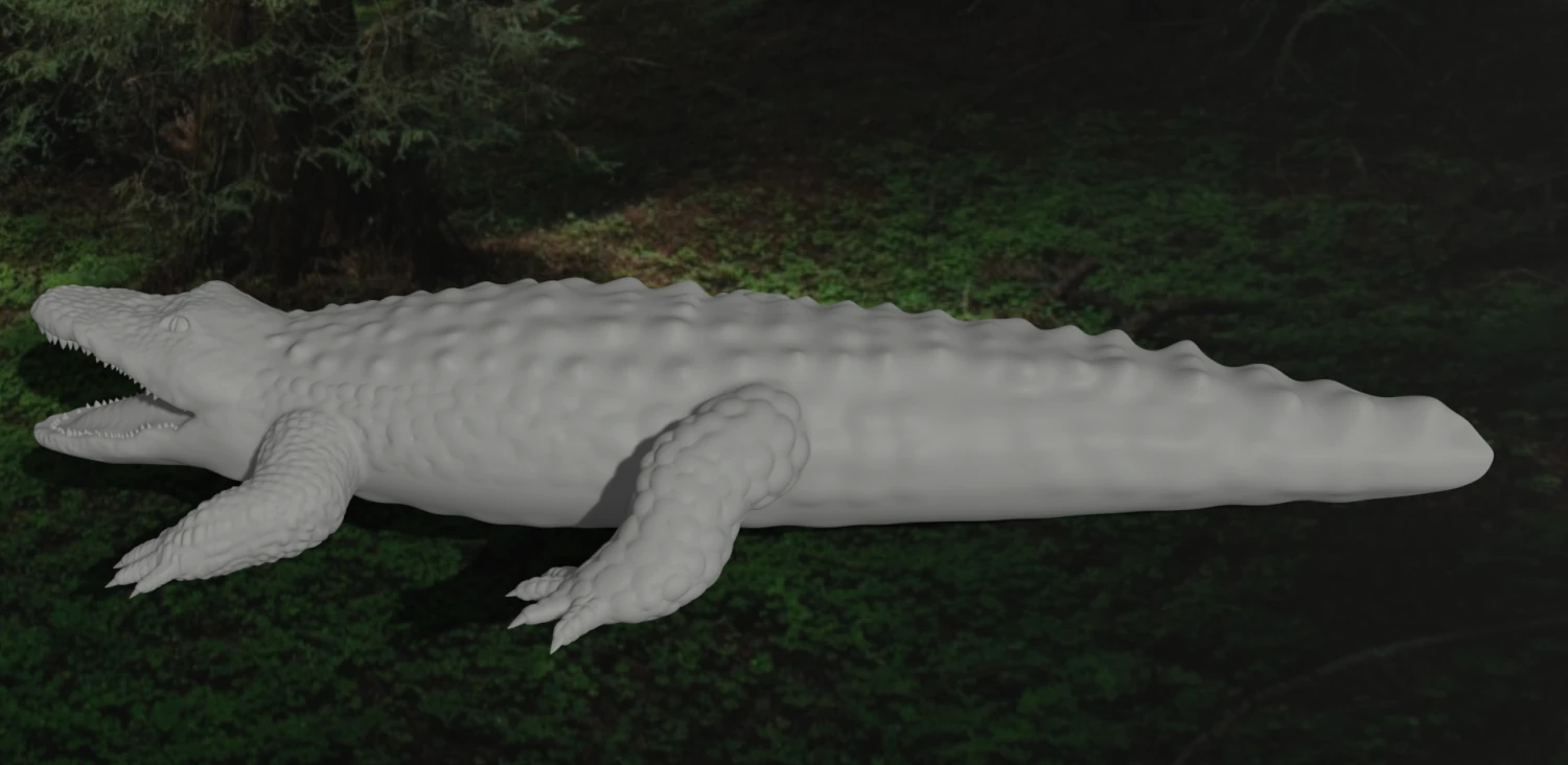 realistic crocodile 3D Model .c4d .max .obj .3ds .fbx .stl .blend 