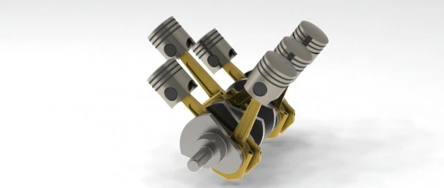 motore v6 Modello 3D .c4d .max .obj .3ds .fbx .stl .blend 