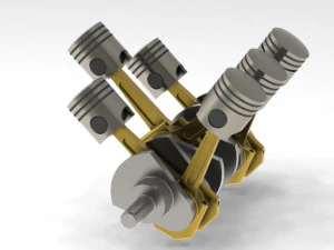 двигатель v6 3D Модель