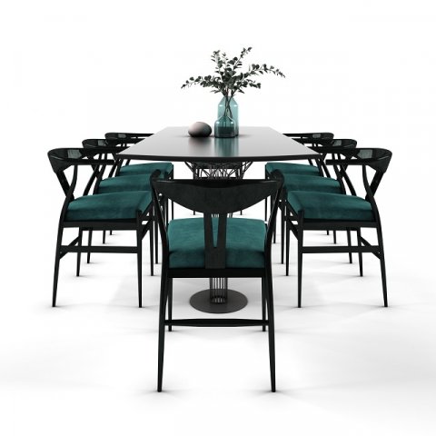 dining table and chair Model 3D .c4d .max .obj .3ds .fbx .stl .blend 