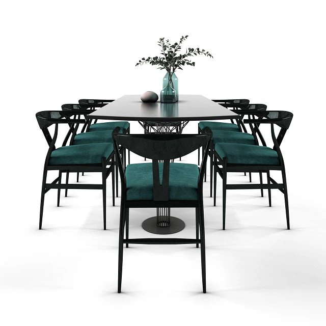 dining table and chair 3D Model .c4d .max .obj .3ds .fbx .stl .blend 