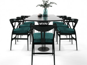 dining table and chair Model 3D
