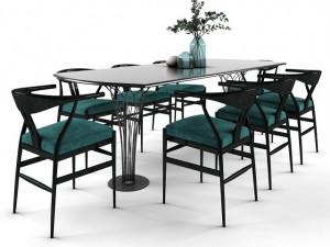 dining table and chair Model 3D