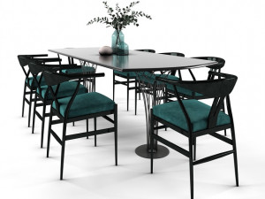 dining table and chair Model 3D