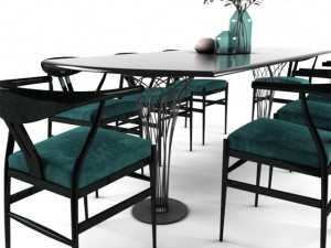 dining table and chair Model 3D