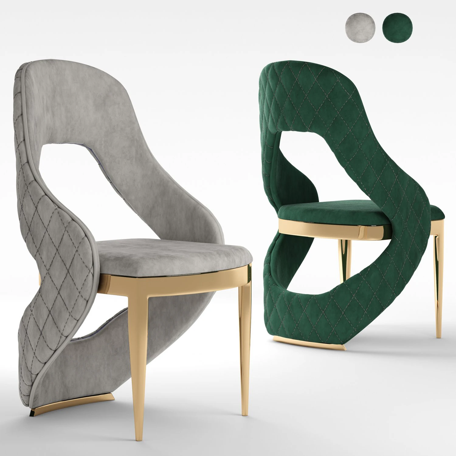 golden leg chair 3D Model .c4d .max .obj .3ds .fbx .stl .blend