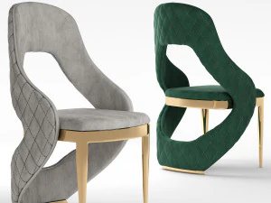 стілець із золотими ніжками 3D Модель