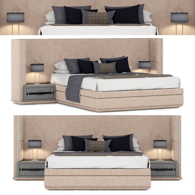 elledue ulysse bed 3D Model .c4d .max .obj .3ds .fbx .stl .blend 
