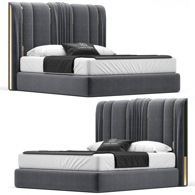 juliettesinteriors upholstered bed 3D Model .c4d .max .obj .3ds .fbx .stl .blend 