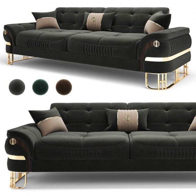 apolet 3 seat sofa 3Dモデル .c4d .max .obj .3ds .fbx .stl .blend 