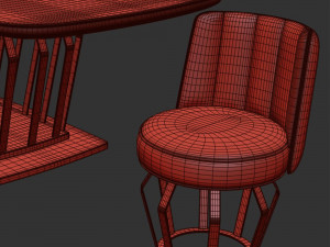 Fertini Casa Luxury Signature Dining Set 3D Model