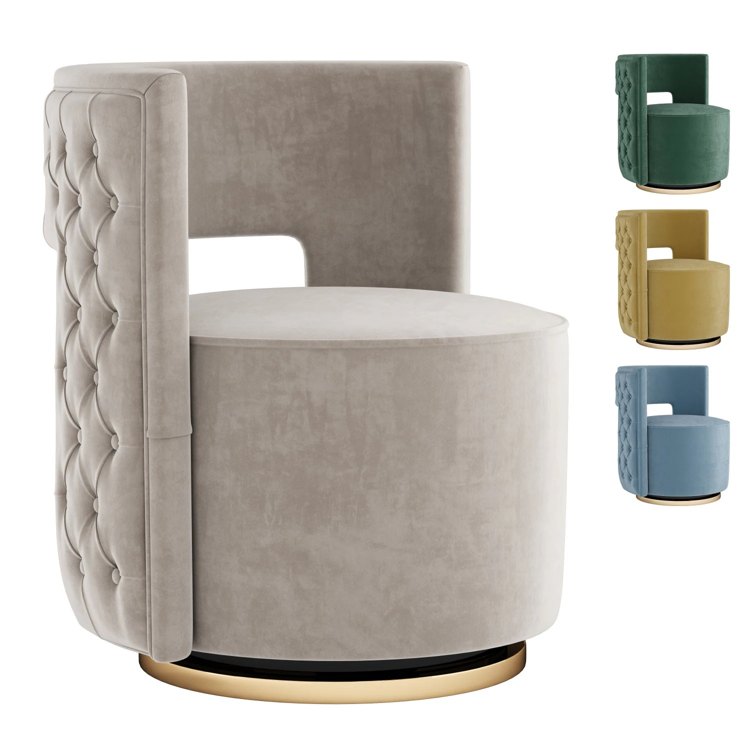 Kare Design Festino Swivel Chair 3D Model .c4d .max .obj .3ds .fbx .stl .blend