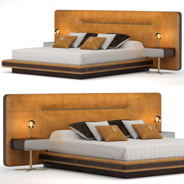 Tecni Nova 4231 Bed Model 3D .c4d .max .obj .3ds .fbx .stl .blend 