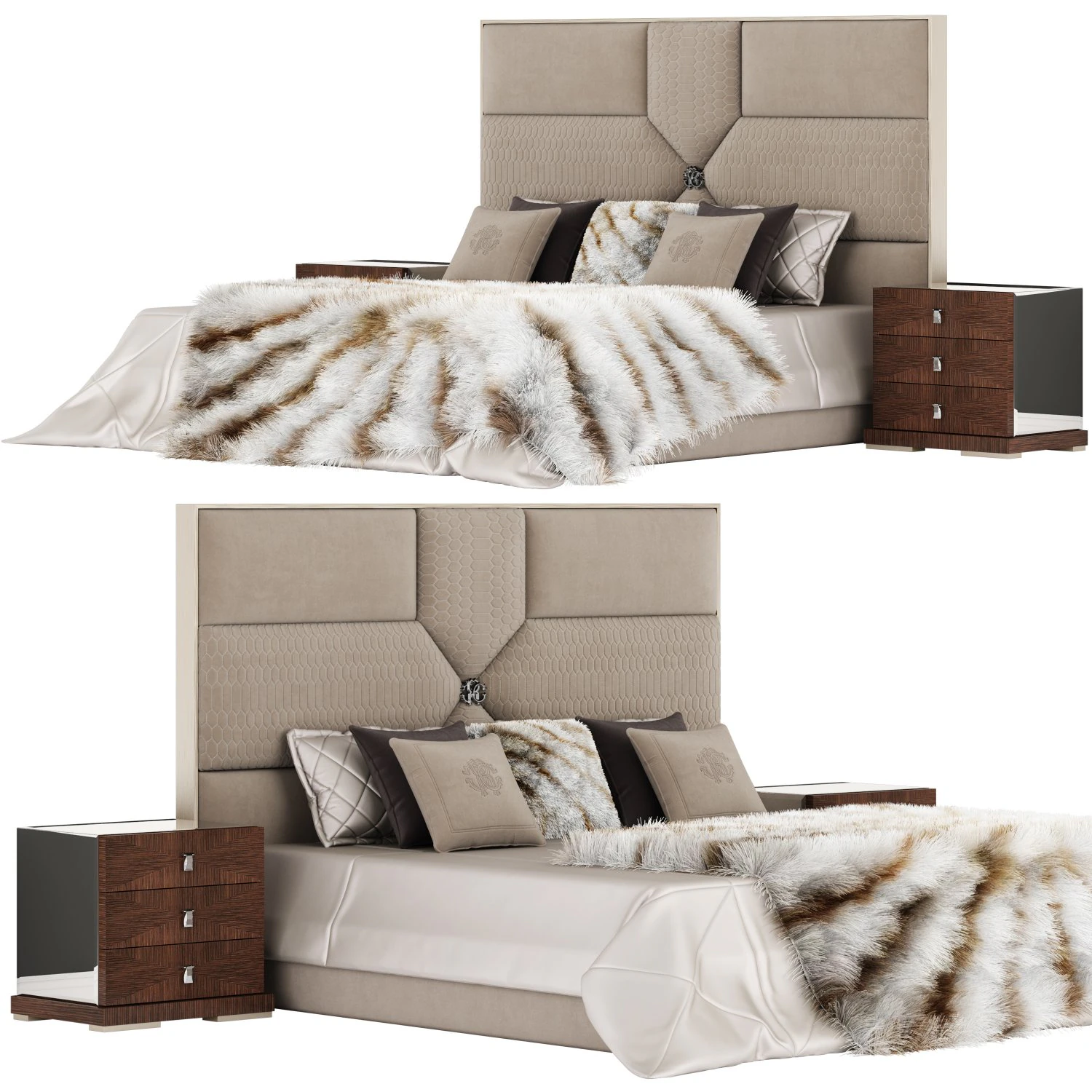 Roberto Cavalli Springs Bed Amb-1 3D Model .c4d .max .obj .3ds .fbx .stl .blend