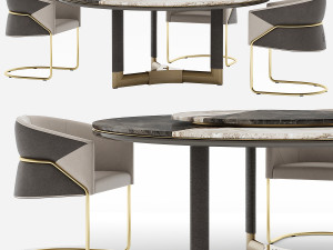 Visionnaire Morgan-Bonnie Starlight Dining Set 3D Model