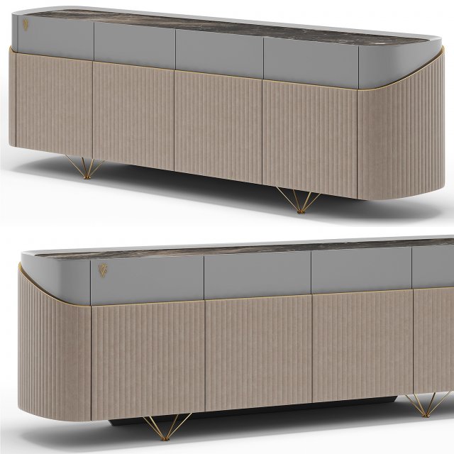 Visionnaire Majestic Cabinet 3D Модель .c4d .max .obj .3ds .fbx .stl .blend 