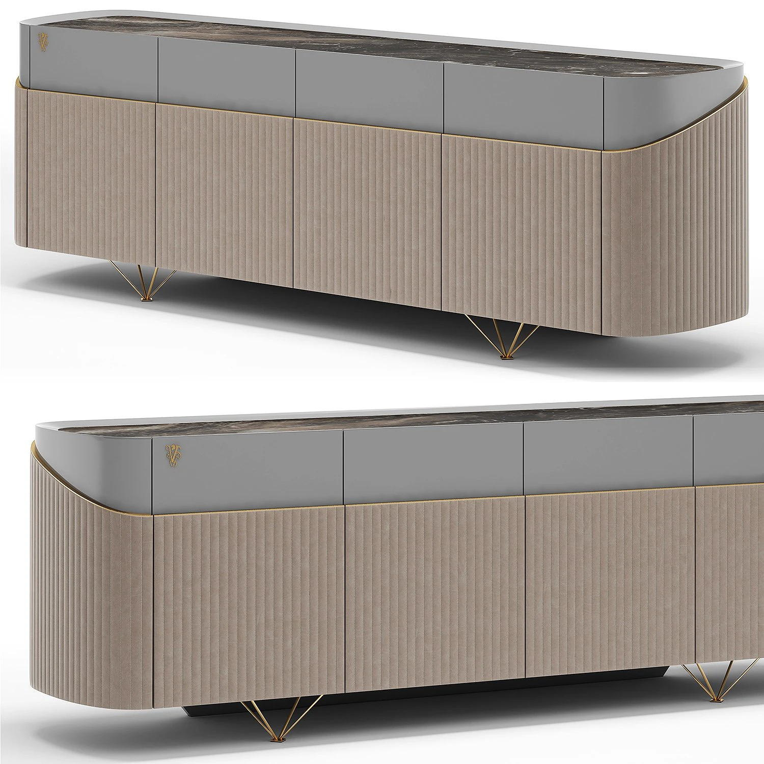 Visionnaire Majestic Cabinet 3D Model .c4d .max .obj .3ds .fbx .stl .blend 