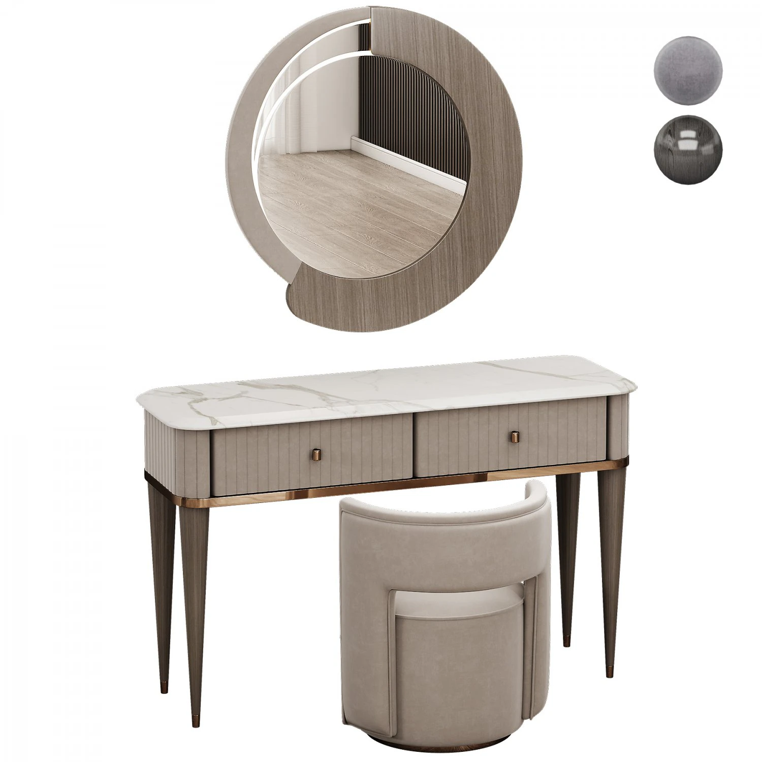 Saber Jewels CRYSTAL Dressing table 3D Model .c4d .max .obj .3ds .fbx .stl .blend