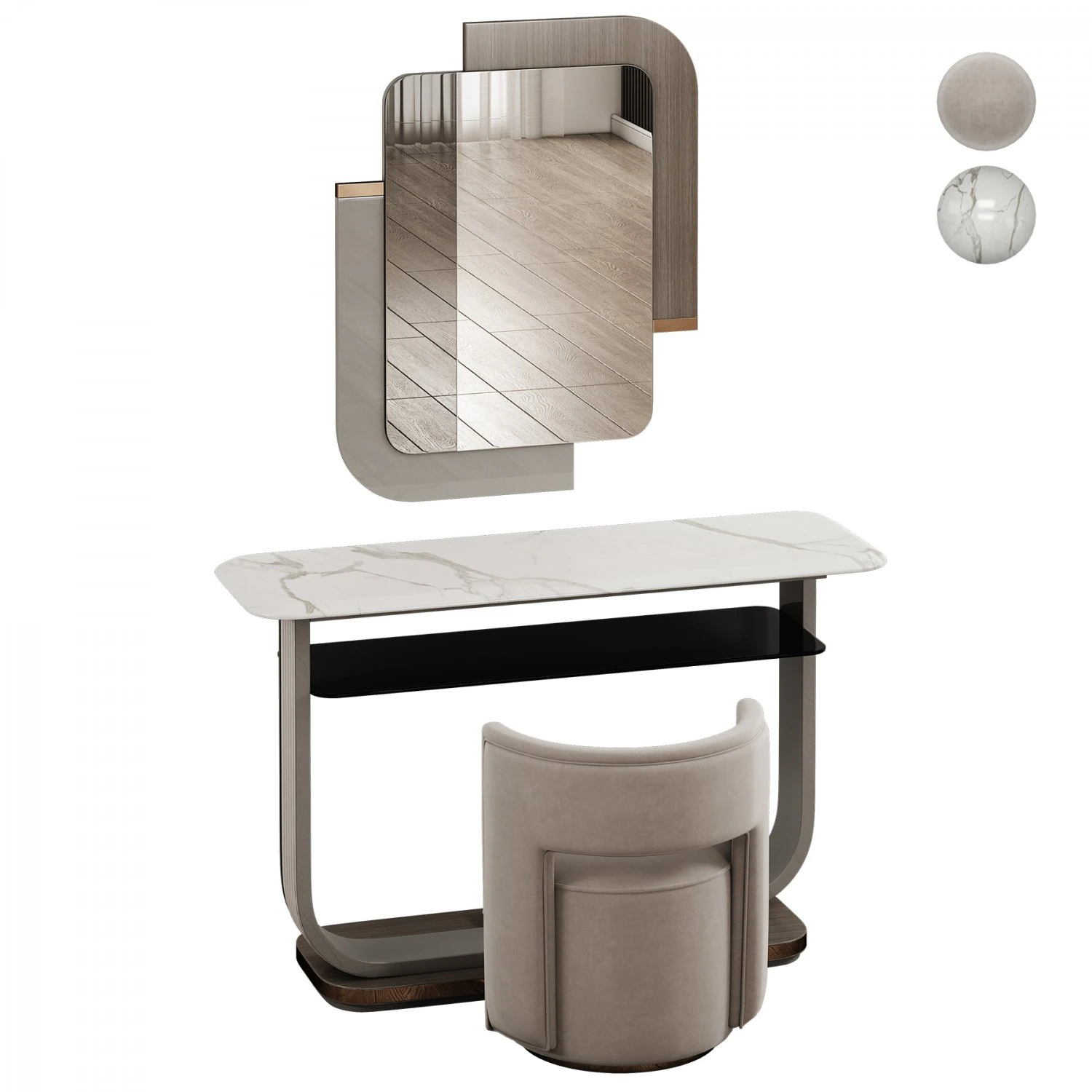 Saber Jewels CRYSTAL Slim Dressing table 3D Model .c4d .max .obj .3ds .fbx .stl .blend 