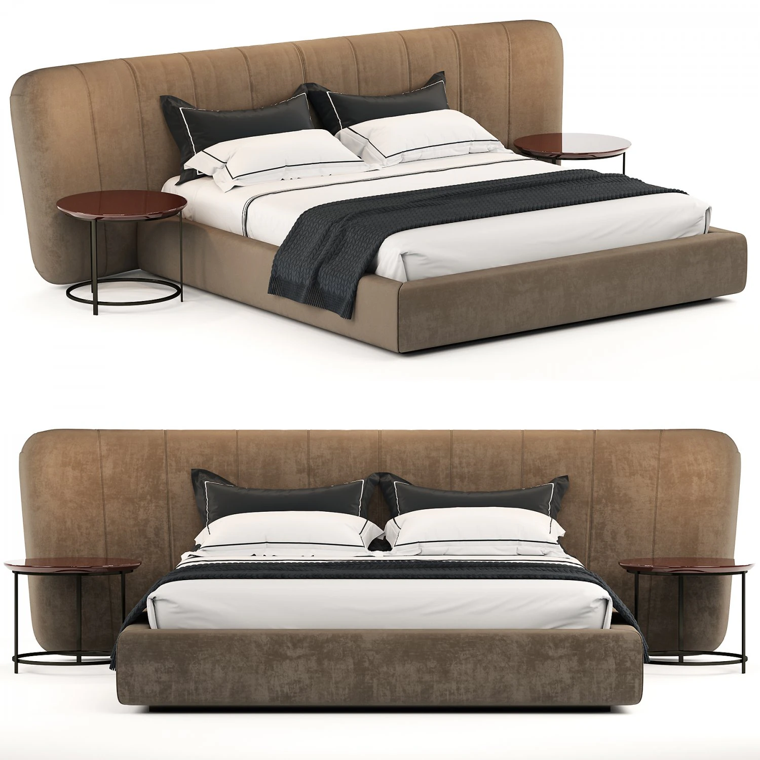 Casamilano Royale Stripe Bed 3D Model .c4d .max .obj .3ds .fbx .stl .blend