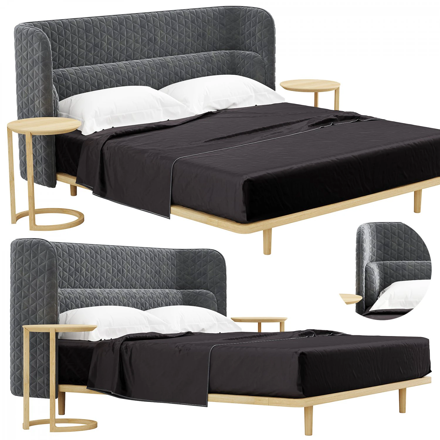 Naudesign Aran Bed 3D Model .c4d .max .obj .3ds .fbx .stl .blend 