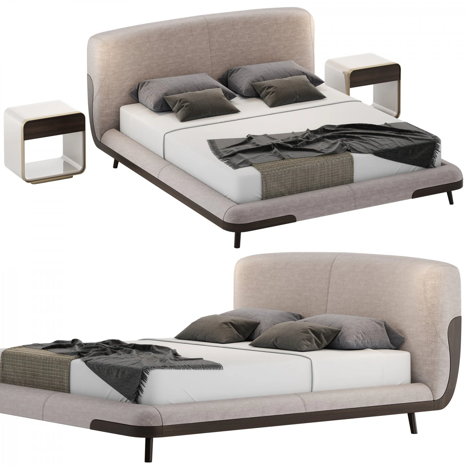 Turri SOUL Bed 3D Model .c4d .max .obj .3ds .fbx .stl .blend
