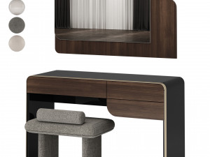 Turri SOUL Dressing Table with Zero Pouf 3D Model