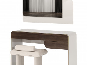 Turri SOUL Dressing Table with Zero Pouf 3D Model