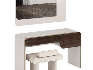 Turri SOUL Dressing Table with Zero Pouf 3D Model