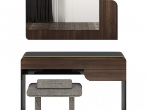Turri SOUL Dressing Table with Zero Pouf 3D Model