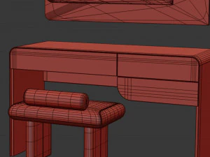 Toucador Turri SOUL com Pufe Zero Modelo 3D