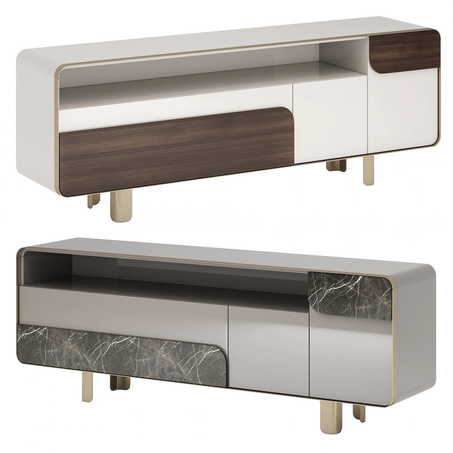 Turri SOUL Sideboard 3D Model .c4d .max .obj .3ds .fbx .stl .blend