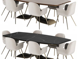 Turri SOUL Dining Set 3D Model