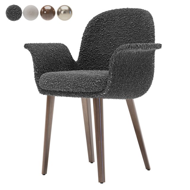 Turri SOUL Dining Chair 3Dモデル .c4d .max .obj .3ds .fbx .stl .blend 