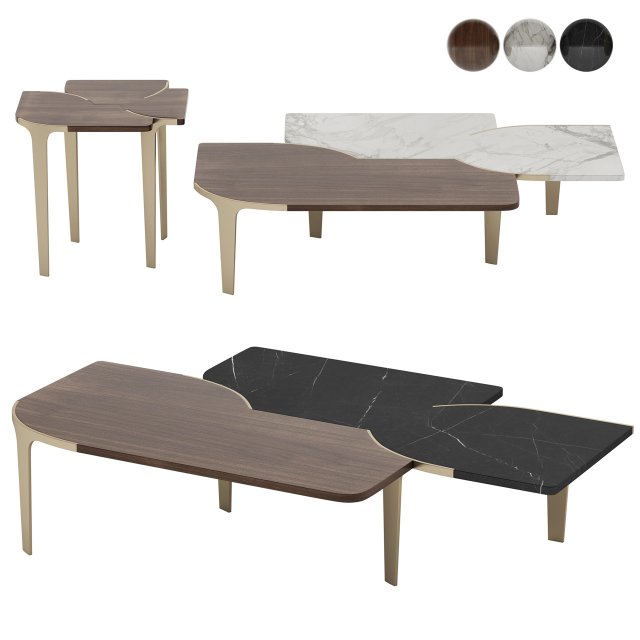 Turri SOUL Coffee Tables 3Dモデル .c4d .max .obj .3ds .fbx .stl .blend 