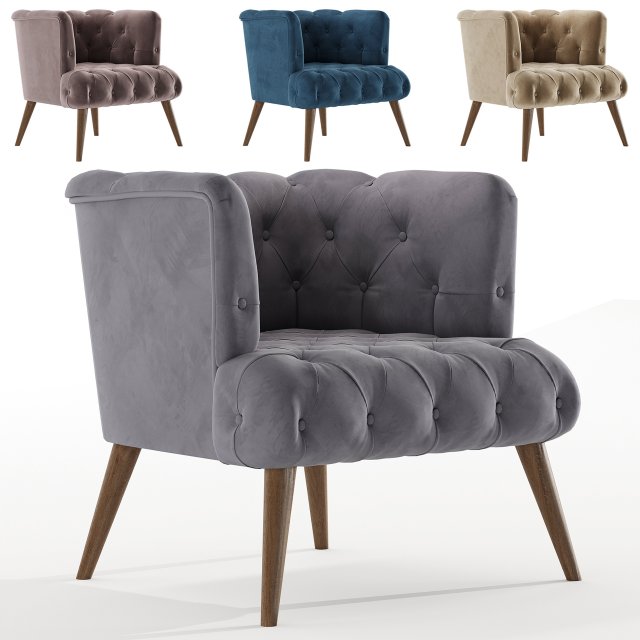 Palo Alto Armchair By Vivense 3D Model .c4d .max .obj .3ds .fbx .stl .blend 