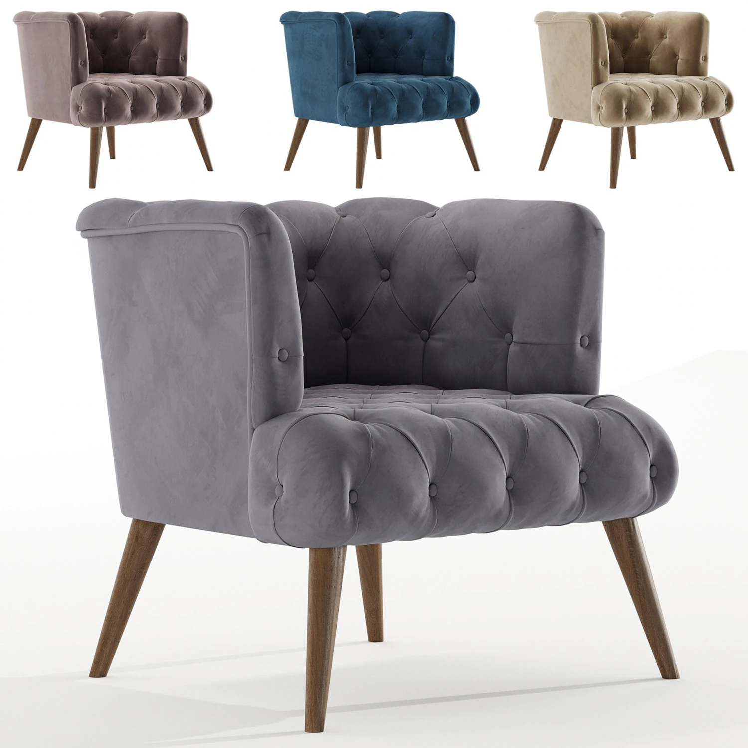 Palo Alto Armchair By Vivense 3D Model .c4d .max .obj .3ds .fbx .stl .blend 
