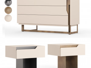 Mirage Chest Of Drawers-Bedside Table By Cantori Modelo 3D