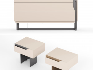 Mirage Chest Of Drawers-Bedside Table By Cantori Modèle 3D