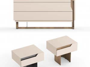 Mirage Chest Of Drawers-Bedside Table By Cantori 3D Model