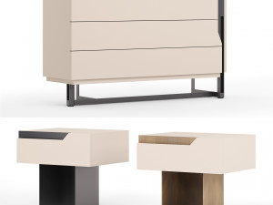 Mirage Chest Of Drawers-Bedside Table By Cantori Modèle 3D
