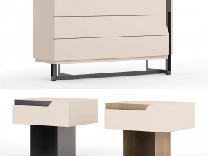 Mirage Chest Of Drawers-Bedside Table By Cantori 3D Model