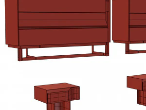 Mirage Chest Of Drawers-Bedside Table By Cantori 3D Model