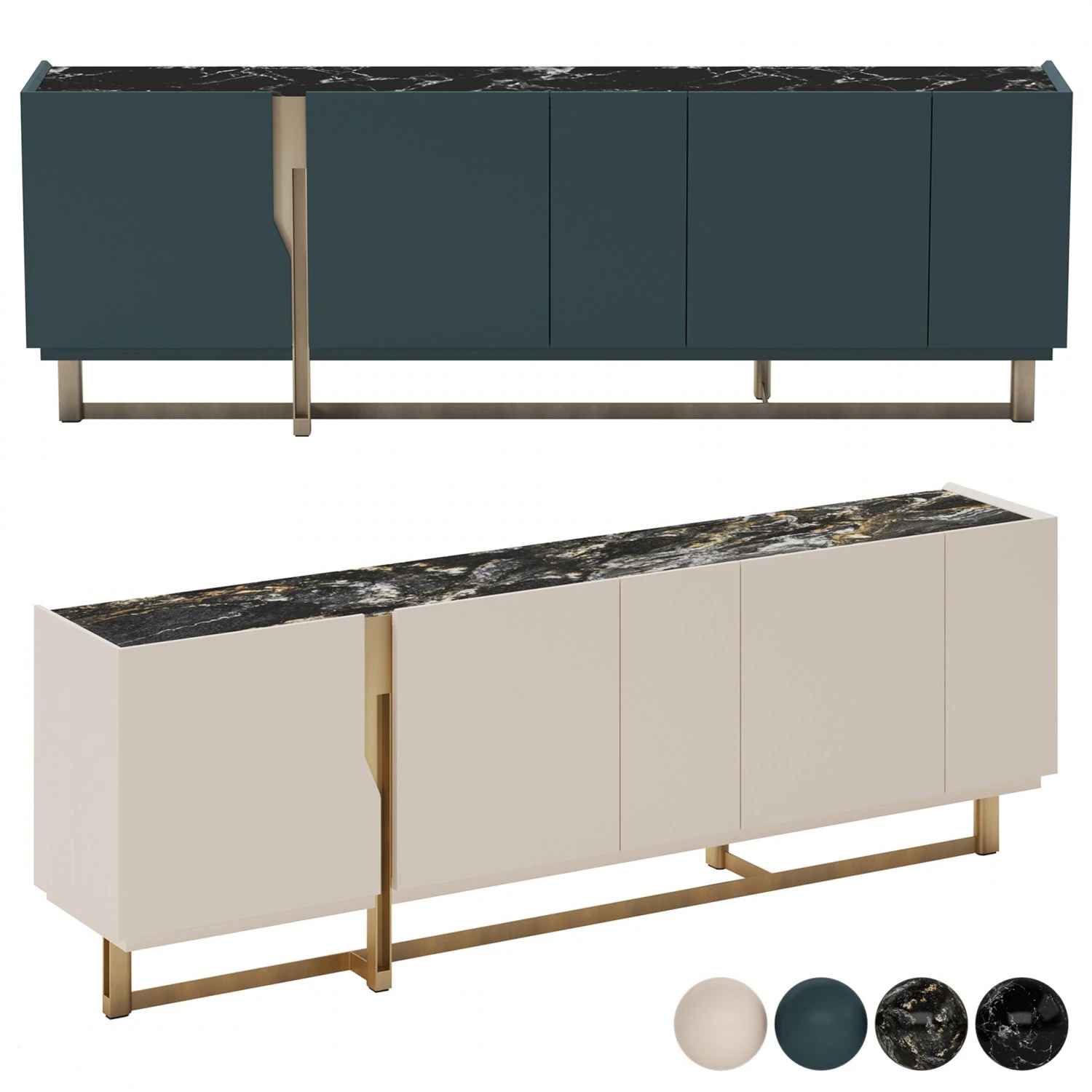 Mirage Sideboard By Cantori 3D Model .c4d .max .obj .3ds .fbx .stl .blend 