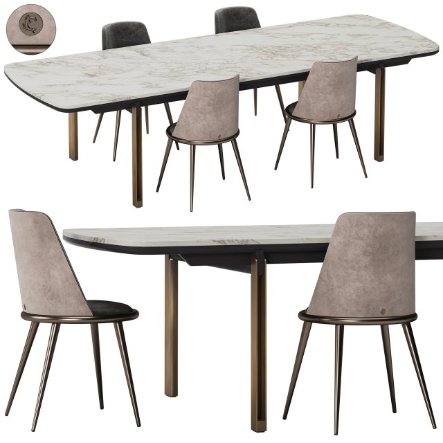 Mirage Dining Set By Cantori 3D 模型 .c4d .max .obj .3ds .fbx .stl .blend 