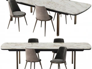 Mirage Dining Set By Cantori 3D Model